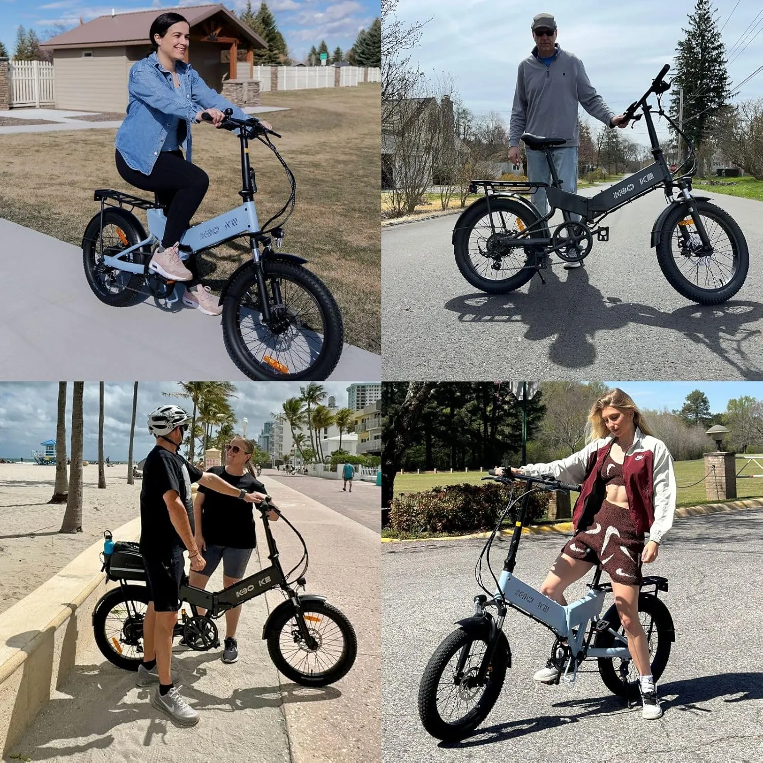 KBO K Series K1 K2 Folding Electric Bike 500W, 5 Colors K Series E Bike, Up to 45 Miles Range Electric Bike for Adults, 48V 10.4AH, 20Mph, 280lbs Payload, UL2849 Certificated Foldable Ebike