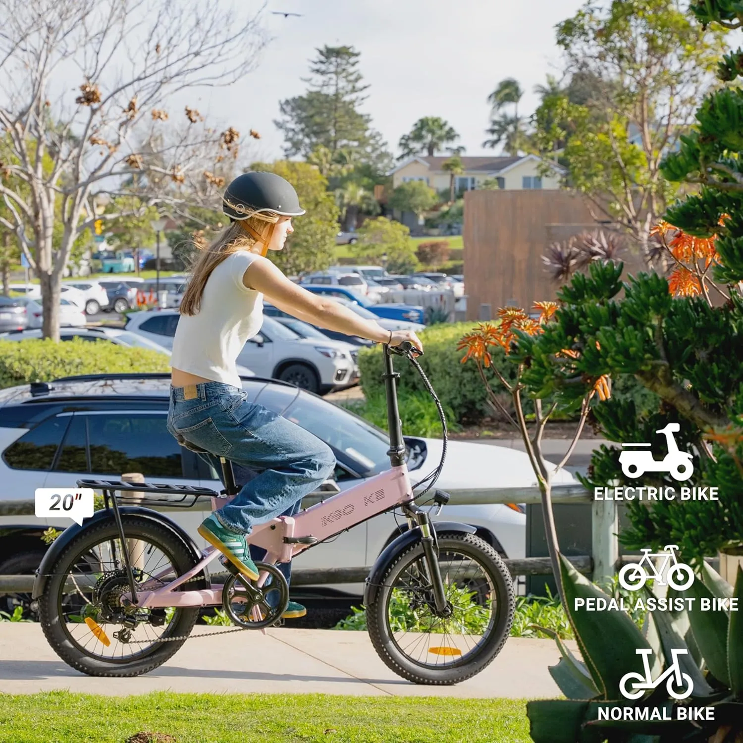 KBO K Series K1 K2 Folding Electric Bike 500W, 5 Colors K Series E Bike, Up to 45 Miles Range Electric Bike for Adults, 48V 10.4AH, 20Mph, 280lbs Payload, UL2849 Certificated Foldable Ebike