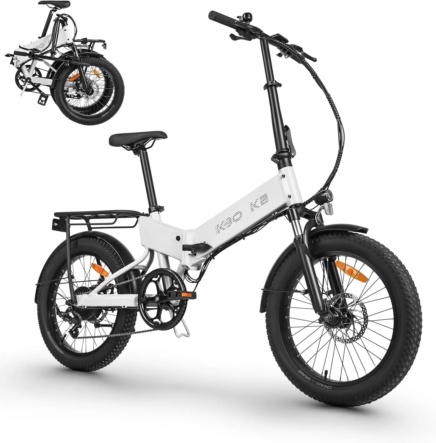 KBO K Series K1 K2 Folding Electric Bike 500W, 5 Colors K Series E Bike, Up to 45 Miles Range Electric Bike for Adults, 48V 10.4AH, 20Mph, 280lbs Payload, UL2849 Certificated Foldable Ebike
