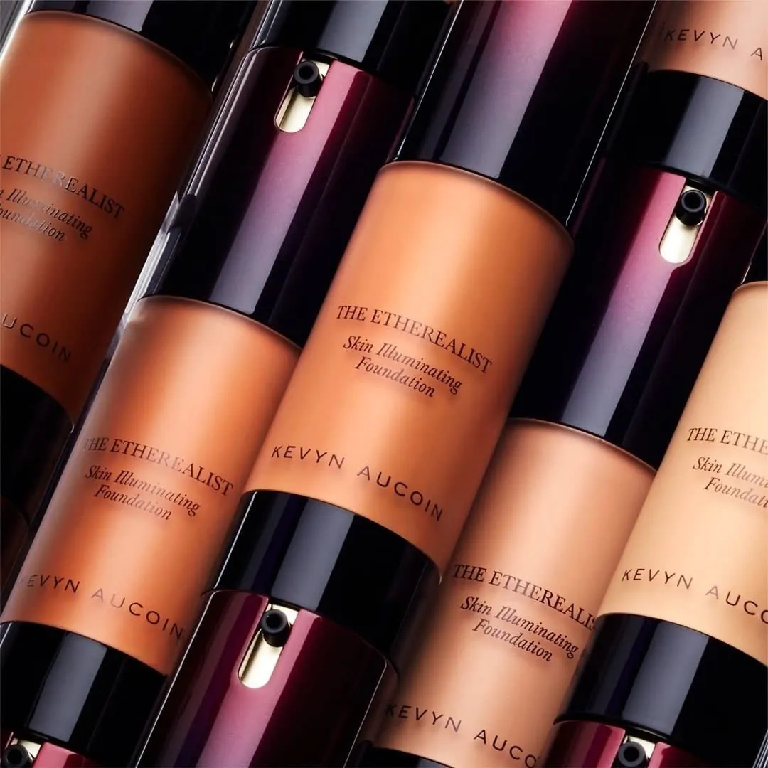 Kevyn Aucoin The Etherealist Skin Illuminating Foundation: Comfortable, shine-free, smooth, moisturize. Medium to full coverage. Makeup artist go to for an even bright natural look.