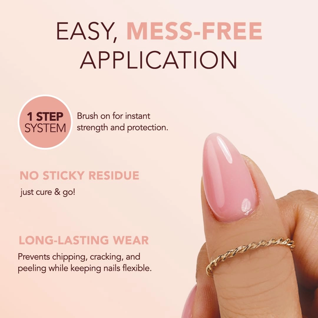 KIARA SKY Tinted Rubber Top Coat 0.5 oz | 2-in-1 Rubber Base & Top Coat - No Wipe Finish | Rose Petal Blush