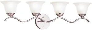 Kichler Dover 30.5" 4 Light Vanity Light with Etched Seeded Glass in Brushed Nickel