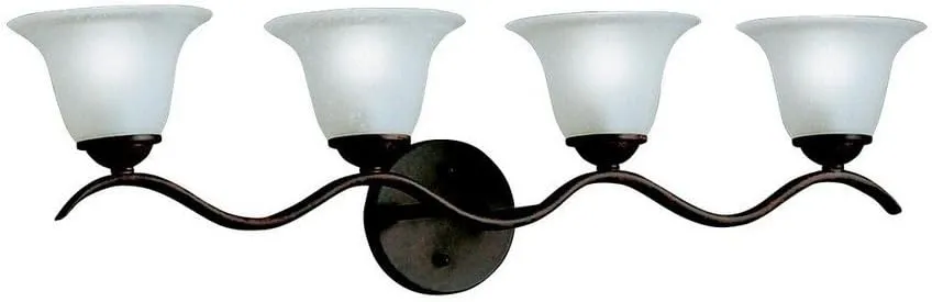 Kichler Dover 30.5" 4 Light Vanity Light with Etched Seeded Glass in Tannery Bronze