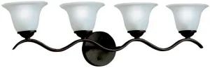 Kichler Dover 30.5" 4 Light Vanity Light with Etched Seeded Glass in Tannery Bronze