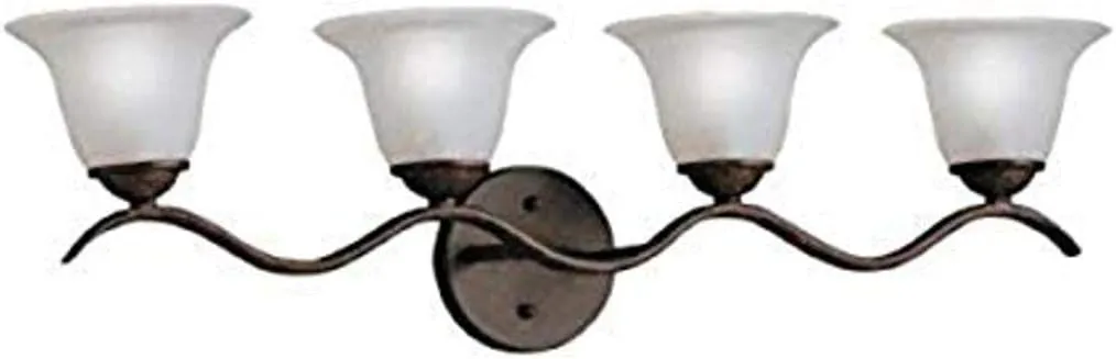 Kichler Dover 30.5" 4 Light Vanity Light with Etched Seeded Glass in Tannery Bronze