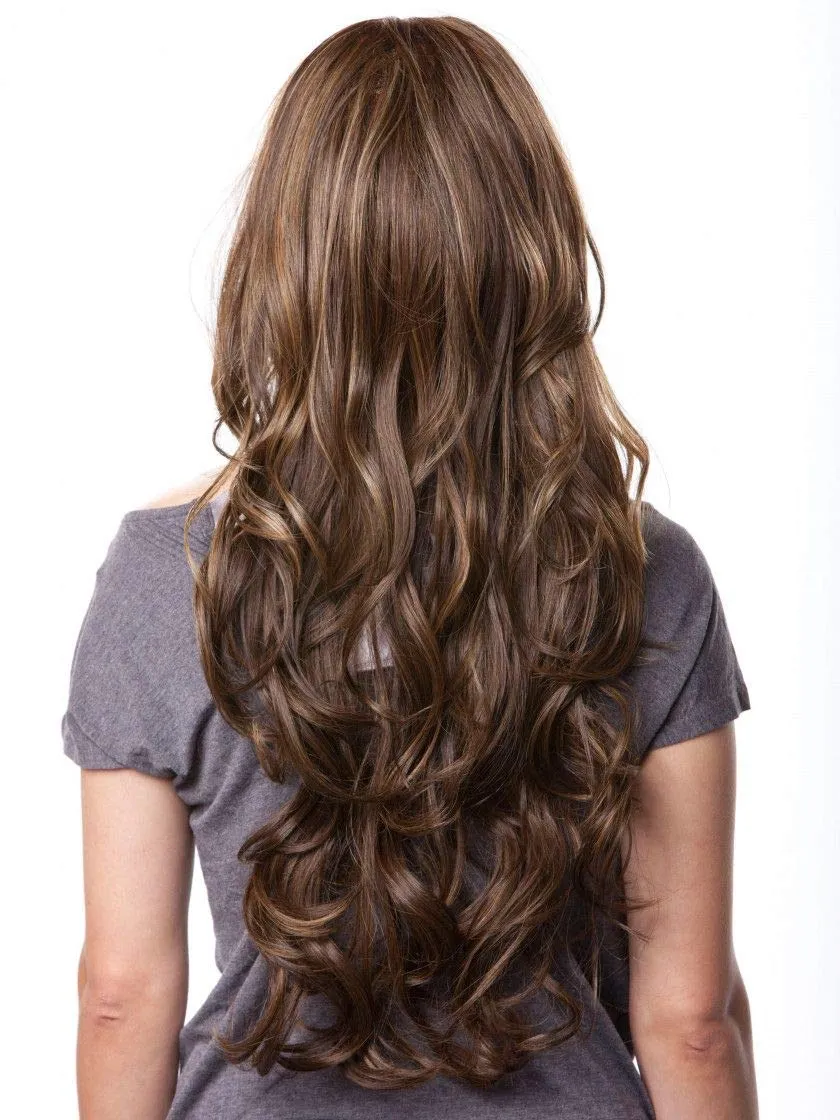 Kim Blush Wig Color Pink Taffy - Sepia Wigs 26" Long Wavy Lace Front 100% Futura Heat Friendly Synthetic Hair Vibrant Costume Realistic Hairline Layered Bundle MaxWigs Hairloss Booklet