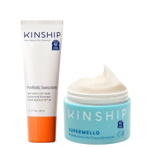 Kinship Self Reflect 100% Mineral SPF   Supermello Gel Cream Moisturizer Bundle | Probiotic Moisturizing Facial Sunscreen | Lightweight Hyaluronic Acid Face Lotion | Protect   Hydrate All Skin Types