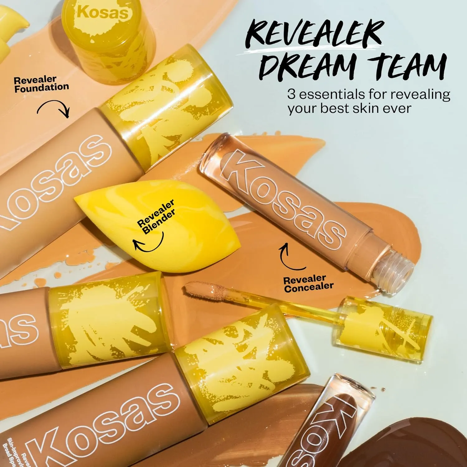 Kosas Revealer Skin-Improving Foundation with SPF 25 Protection - Hydrate, Brighten, Soothe, Plump, Protect Skin - Smoothing Texture, Natural Finish and Clean Formula - Light Cool 150