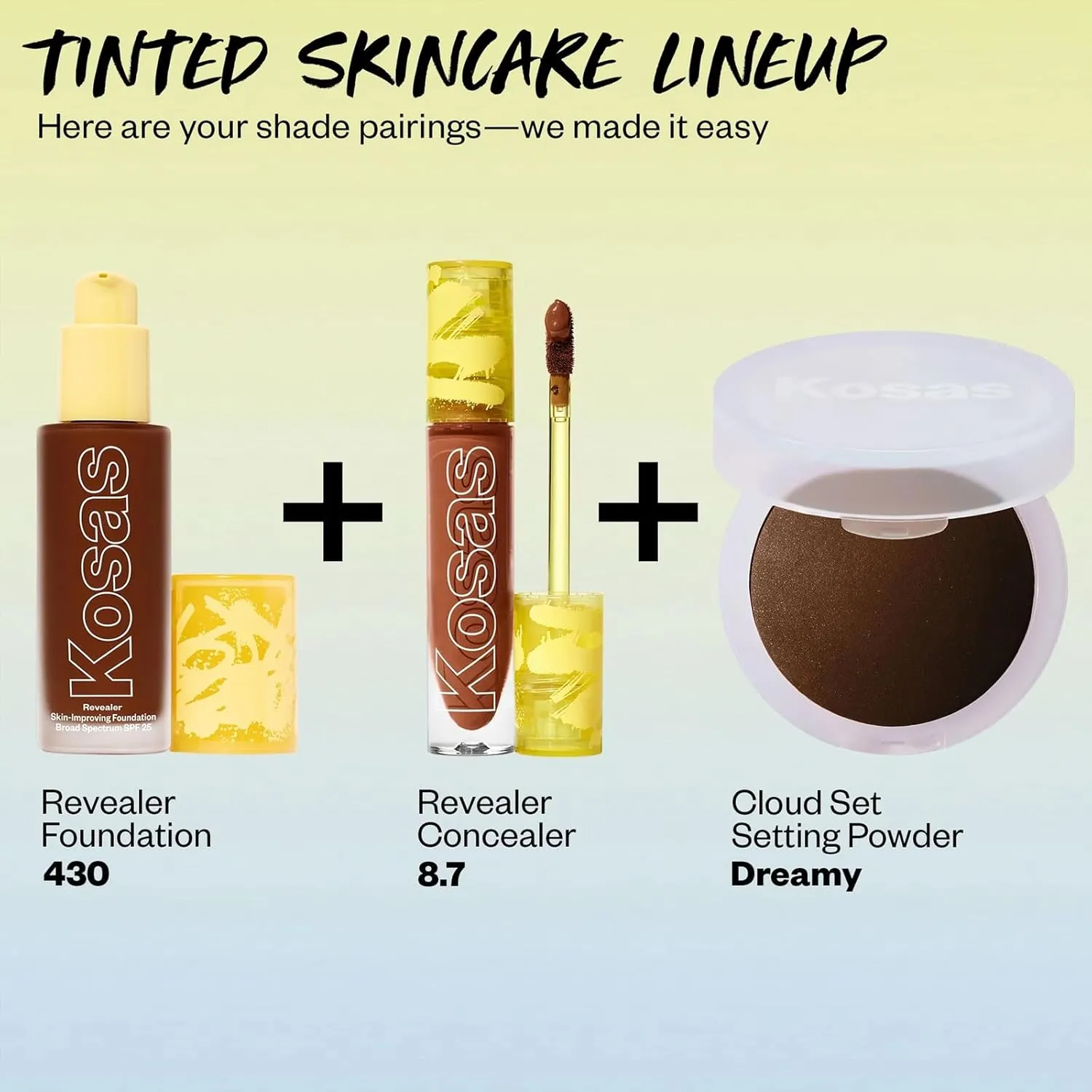 Kosas Revealer Skin-Improving Foundation with SPF 25 Protection - Hydrate, Brighten, Soothe, Plump, Protect Skin - Smoothing Texture, Natural Finish and Clean Formula - Rich Deep Neutral Olive 430
