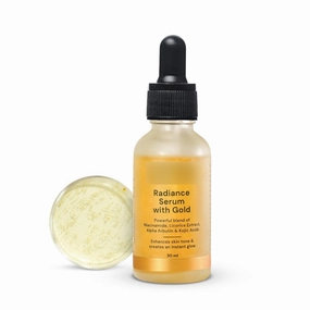 KRINAL Radiance Serum With Gold For Face Glow Before Makeup | Face Serum For Skin Brightening For Women & Men | Licorice Extract, Arbutin & Kojic Acid |