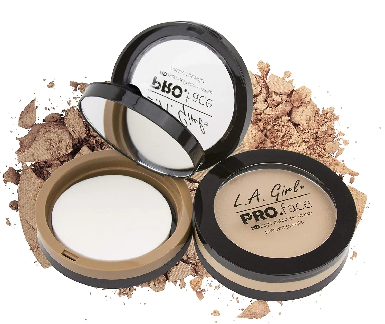 L.A. Girl PRO.Face Matte Pressed Powder, Medium Beige GPP609 (Pack of 3)