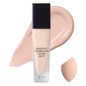 Lanerna Luxury Foundation,Full Coverage Foundation Formulated For Women Over 40,Soft Matte Moisturizing, Long-lasting Natural Matte Finish,Comes with 1 Beauty Puffs (P21#Ivory, 30ml)