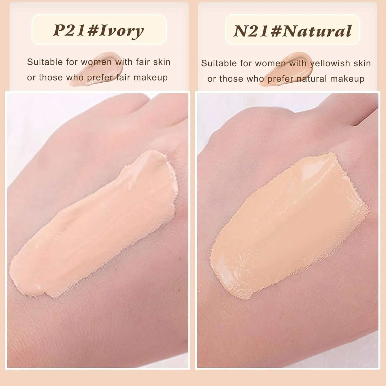 Lanerna Luxury Foundation,Full Coverage Foundation Formulated For Women Over 40,Soft Matte Moisturizing, Long-lasting Natural Matte Finish,Comes with 1 Beauty Puffs (P21#Ivory, 30ml)