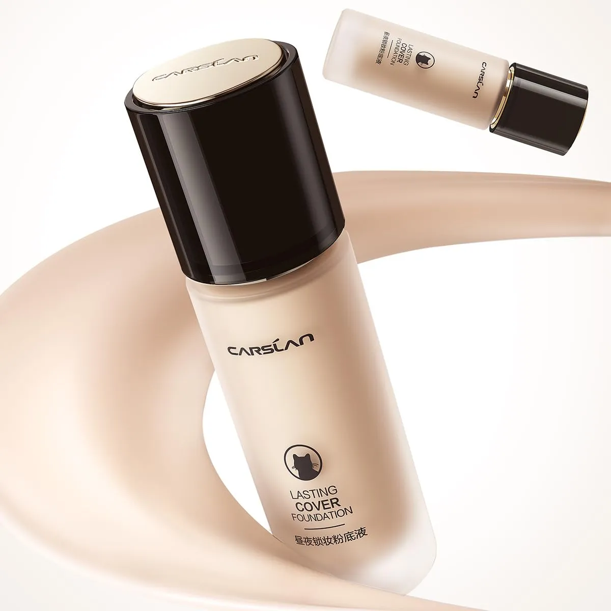 Lasting Cover Foundation, 24H Longlasting Full Coverage Matte Finish Face Makeup, Poreless, Lightweight, Waterproof, Oil Free Liquid Foundation, P02