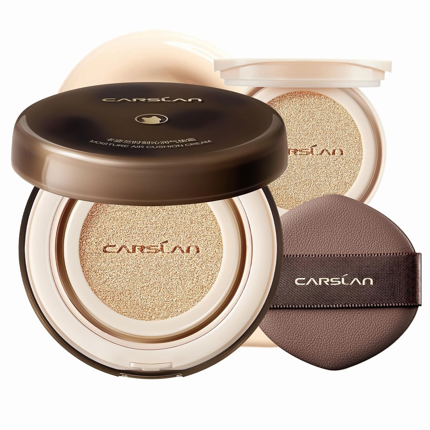Lasting Air Cushion Cream Face Foundation Makeup, Lightweight, Medium to Full Coverage, Semi-Matte, Long-Lasting Oil Control Finish Foundation, P02 Fair For Oil Skin (Refill Included)