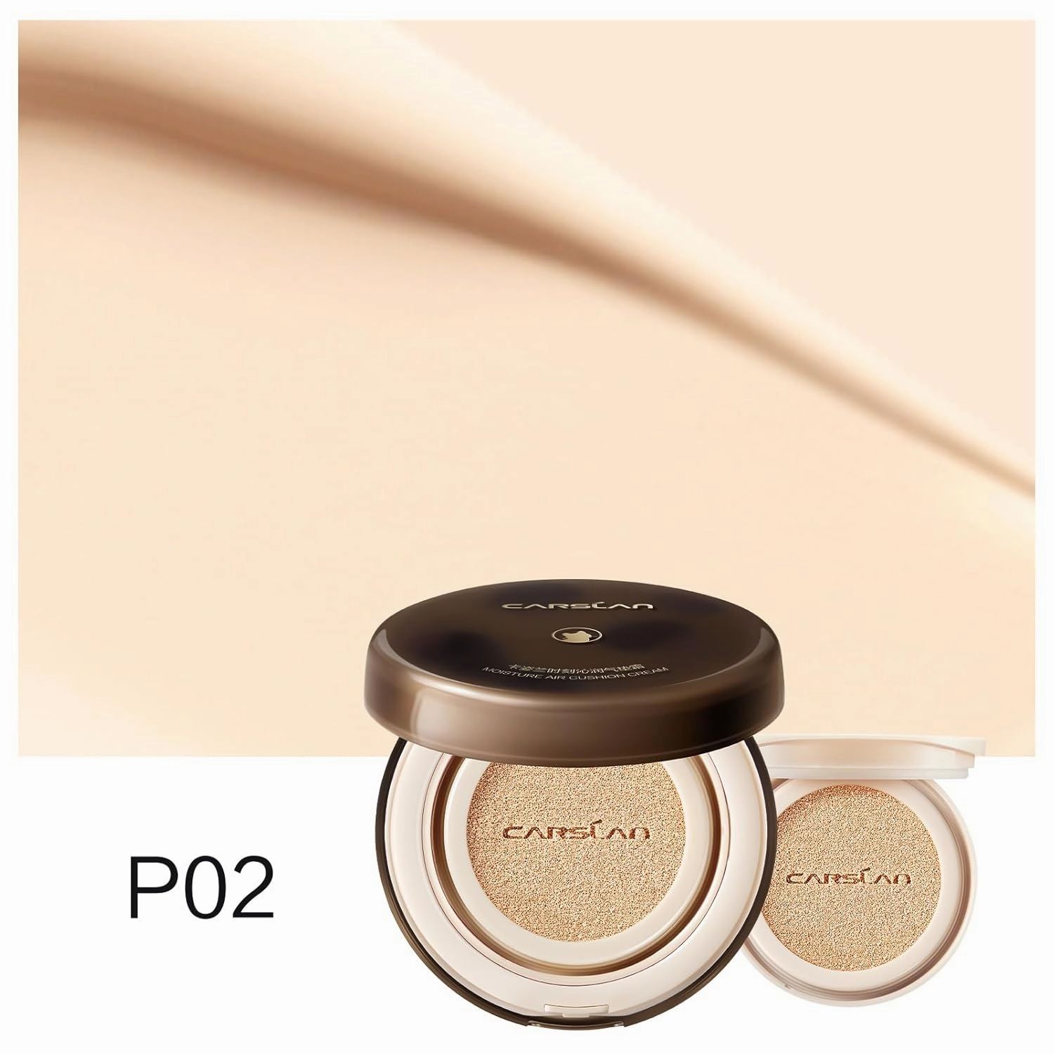 Lasting Air Cushion Cream Face Foundation Makeup, Lightweight, Medium to Full Coverage, Semi-Matte, Long-Lasting Oil Control Finish Foundation, P02 Fair For Oil Skin (Refill Included)