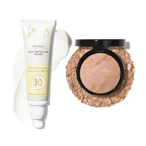 LAURA GELLER Brighten-n-Protect Foundation and SPF Makeup Primer Set: Balance-n-Brighten Fair and Spackle SPF 30 Primer
