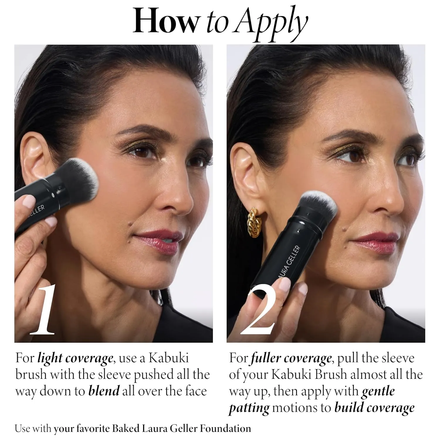 LAURA GELLER NEW YORK Baked Balance-n-Brighten Foundation with Kabuki Brush Makeup Set, Fair