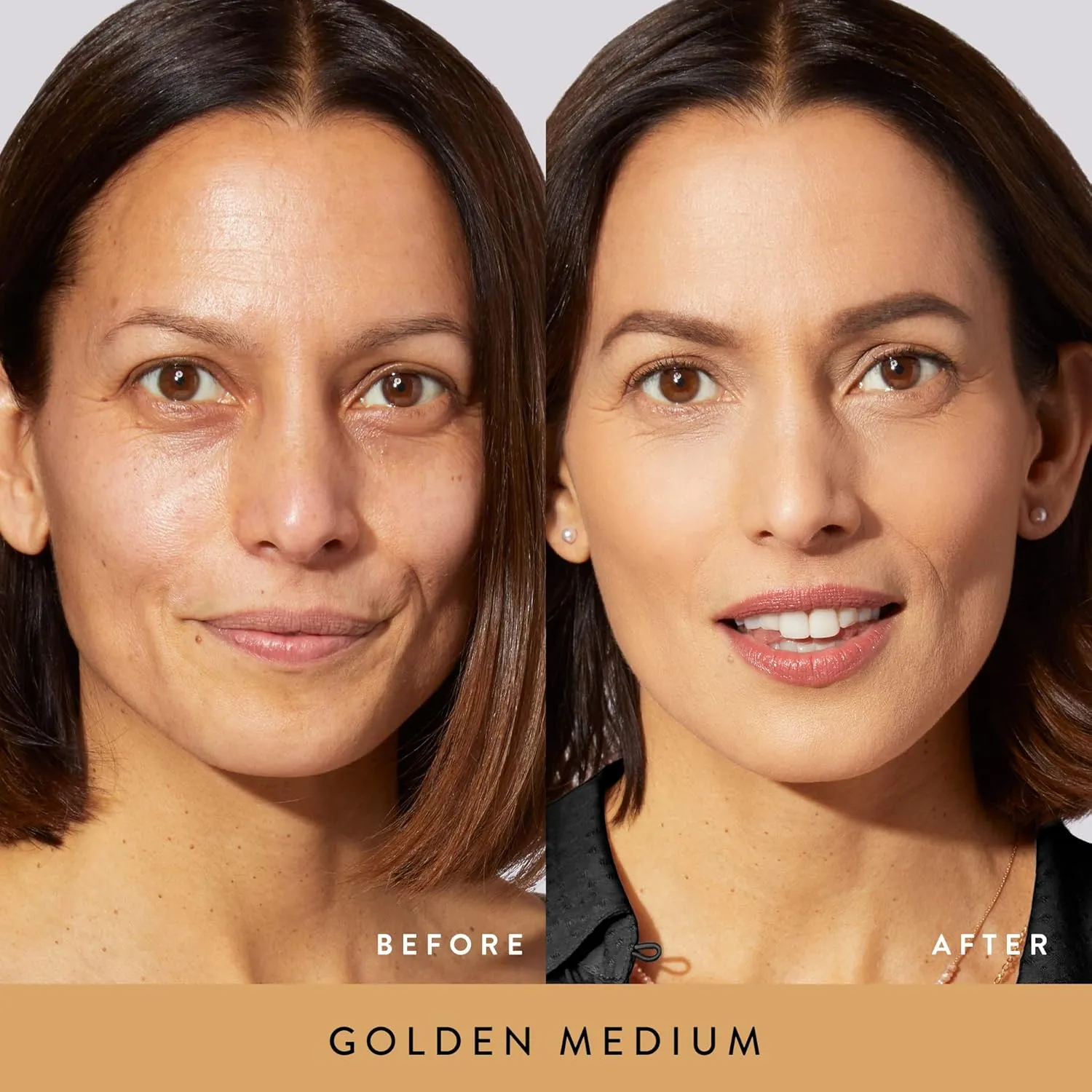 LAURA GELLER NEW YORK Get Glowing Kit (2pc): Baked Balance-n-Glow Illuminating Powder Foundation, Golden Medium   Airbrush Kabuki Makeup Brush