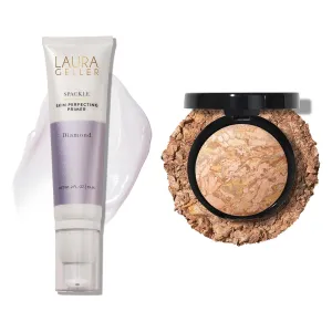 LAURA GELLER NEW YORK Illuminating Duo: Baked Balance-n-Glow Illuminating Foundation, Medium   Spackle Skin-Perfecting Makeup Primer, Diamond