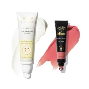 LAURA GELLER Spackle SPF 30 Primer   Shine-n-Shield SPF 15 Lip Balm, Bliss on the Beach