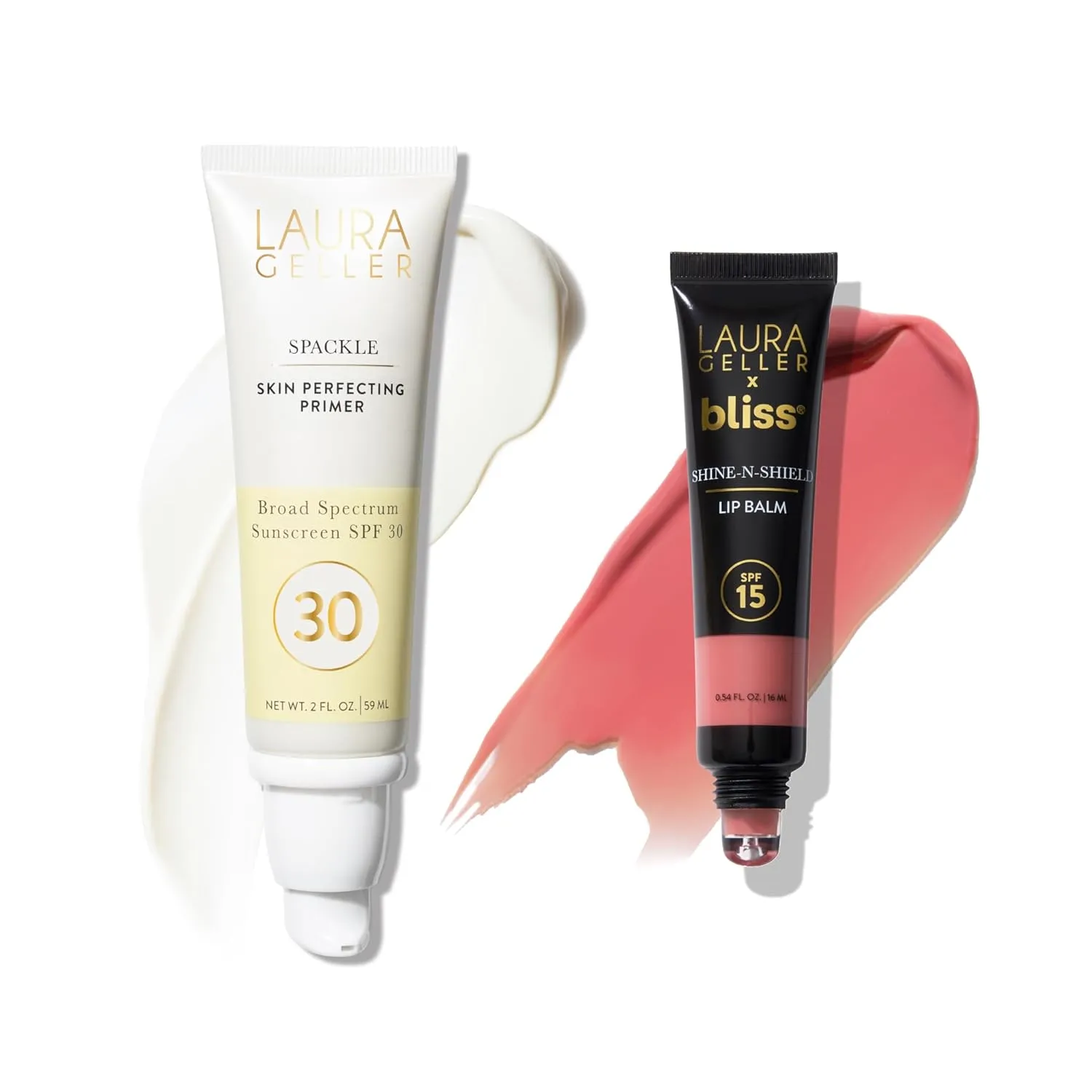 LAURA GELLER Spackle SPF 30 Primer   Shine-n-Shield SPF 15 Lip Balm, Bliss on the Beach