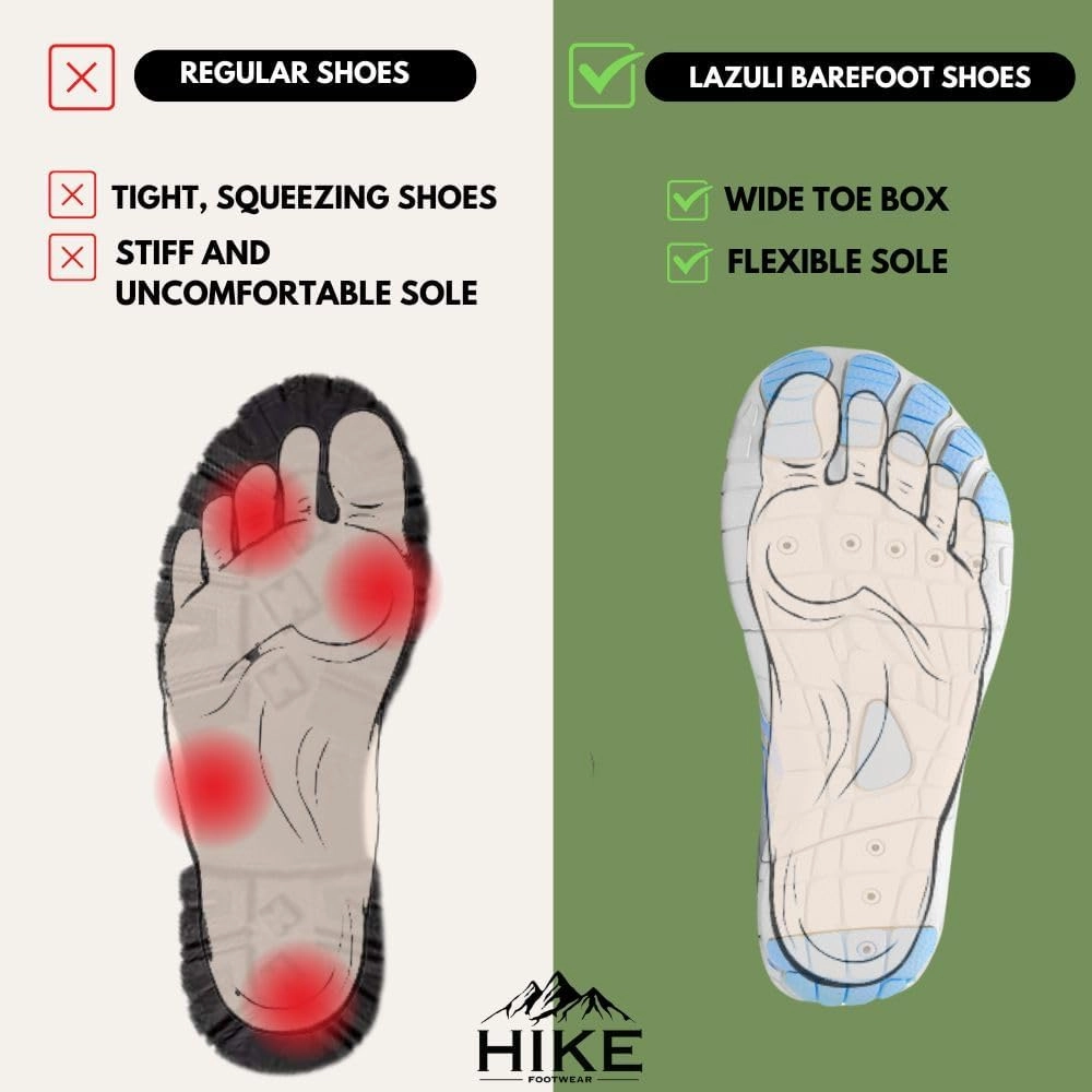 Lazuli Pro - Healthier and Comfortable Feet with Barefoot Shoes, Lightweight Flexible, Arch Support, Wide Walking Shoes (Unisex)
