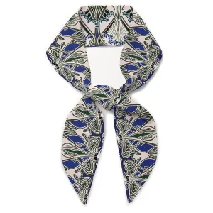 Liberty London Scarf - "Ianthe Blue" Art Deco Nouveau Skinny Scarf Headband, Handbag/Purse flair - Tana Lawn Cotton - Choose Length