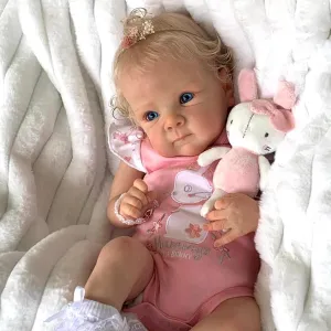 Lifelike Reborn Baby Dolls - 18 Inch Realistic Newborn Baby Doll with Weighted Soft Cloth Body Real Life Baby Dolls with Blonde Hair Birthday Gift for Kids Age 3 