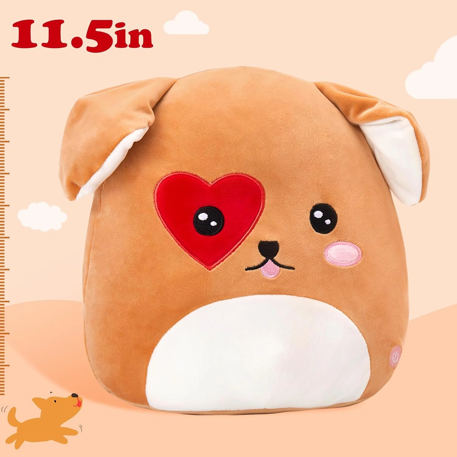Light up Puppy Dog Plush Stuffed Animals with LED Colorful Night Light Glow Plushie Squishy Pillow for Kids Boys Girls Girlfriends 11.5 inch