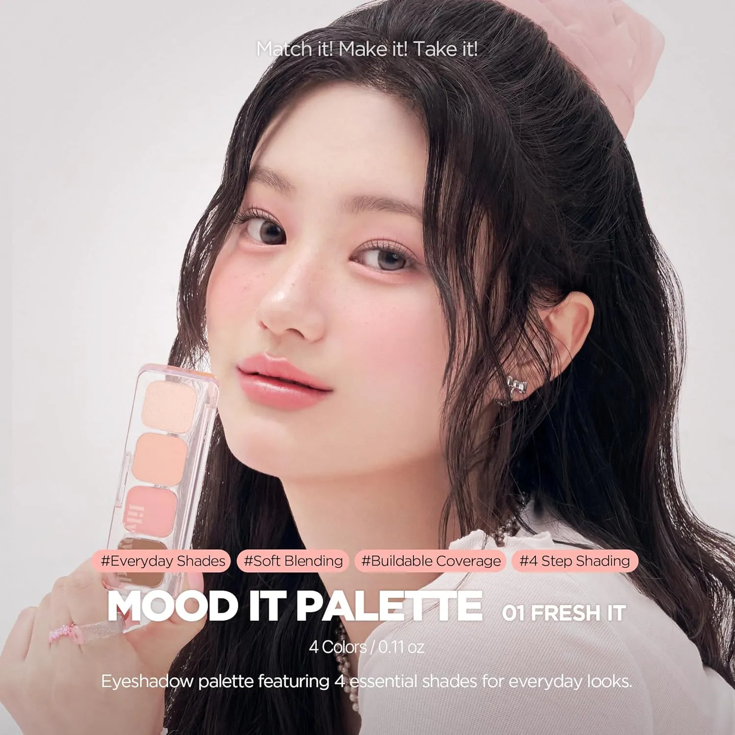 lilybyred Mood It Palette | 4-Shade Korean Eyeshadow Palette, Pre-Matched Personal Tone, Soft Blending, Buildable Coverage, Matte & Shimmer Finish, Daily Wear, Compact Size (03 Neutral It)