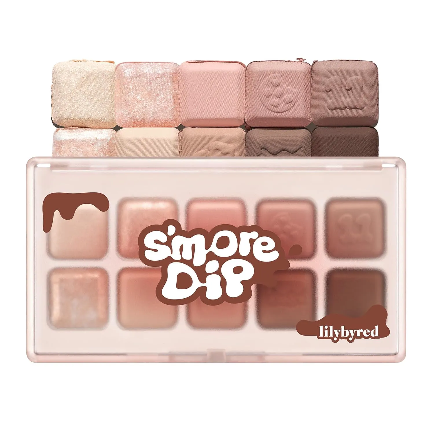 lilybyred Mood Keyboard | 10-Shade Korean Eyeshadow Palette, Highly Pigmented, Matte, Shimmer & Jelly Glitter, Smooth. Blendable, Long-Lasting, Dome-Shaped Design (11 Chocolate Chip Smore)