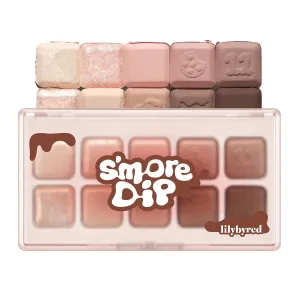 lilybyred Mood Keyboard | 10-Shade Korean Eyeshadow Palette, Highly Pigmented, Matte, Shimmer & Jelly Glitter, Smooth. Blendable, Long-Lasting, Dome-Shaped Design (11 Chocolate Chip Smore)