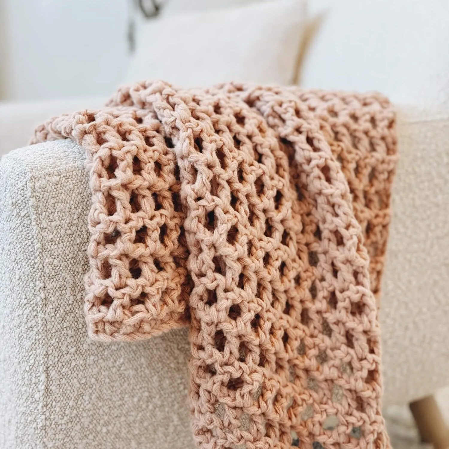 Lion Brand Yarn Feels Like Butta Thick & Quick Super Bulky Yarn for Knitting, 3 Pack, Peach Blush