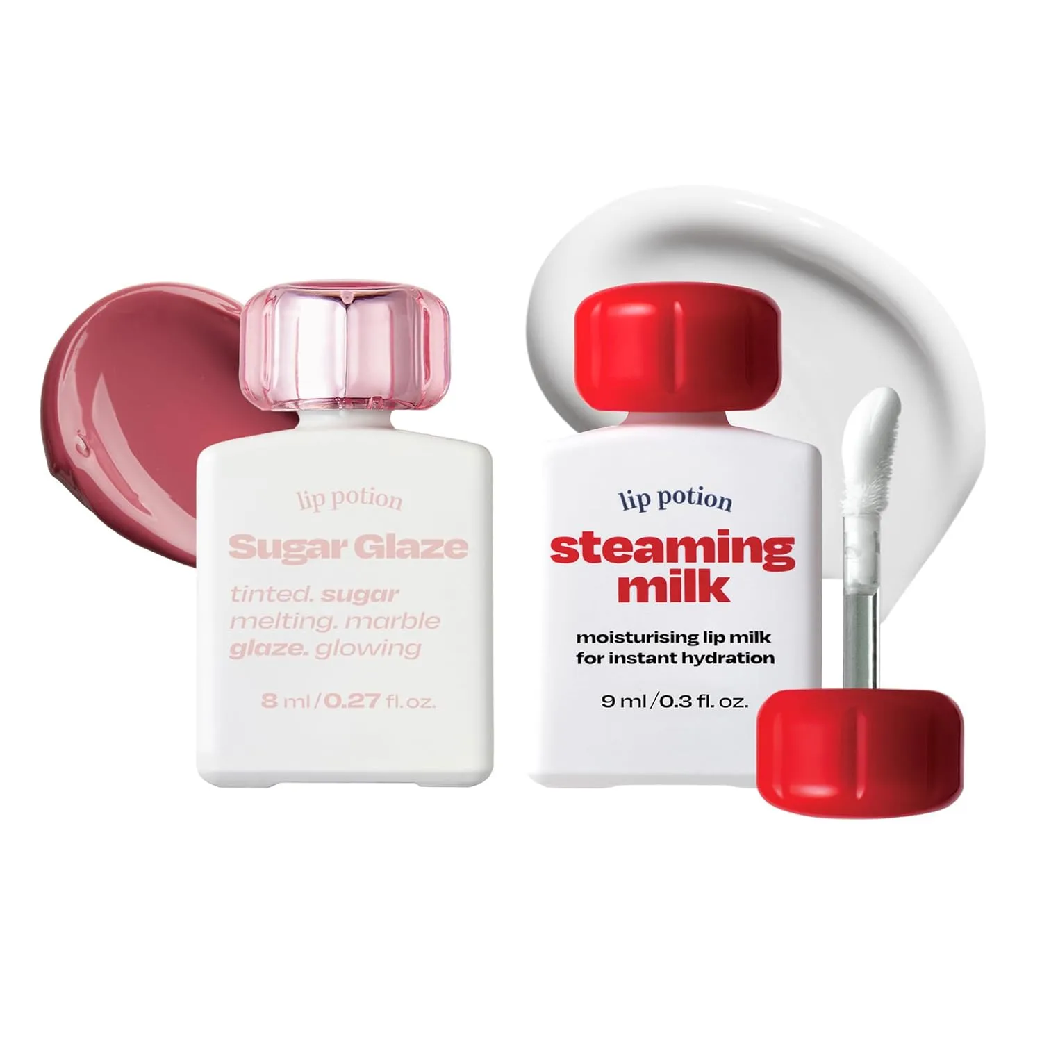 Lip Potion Sugar Glaze No.5 Mauve Ball   Steaming Milk | Gloss Tint & Primer Set