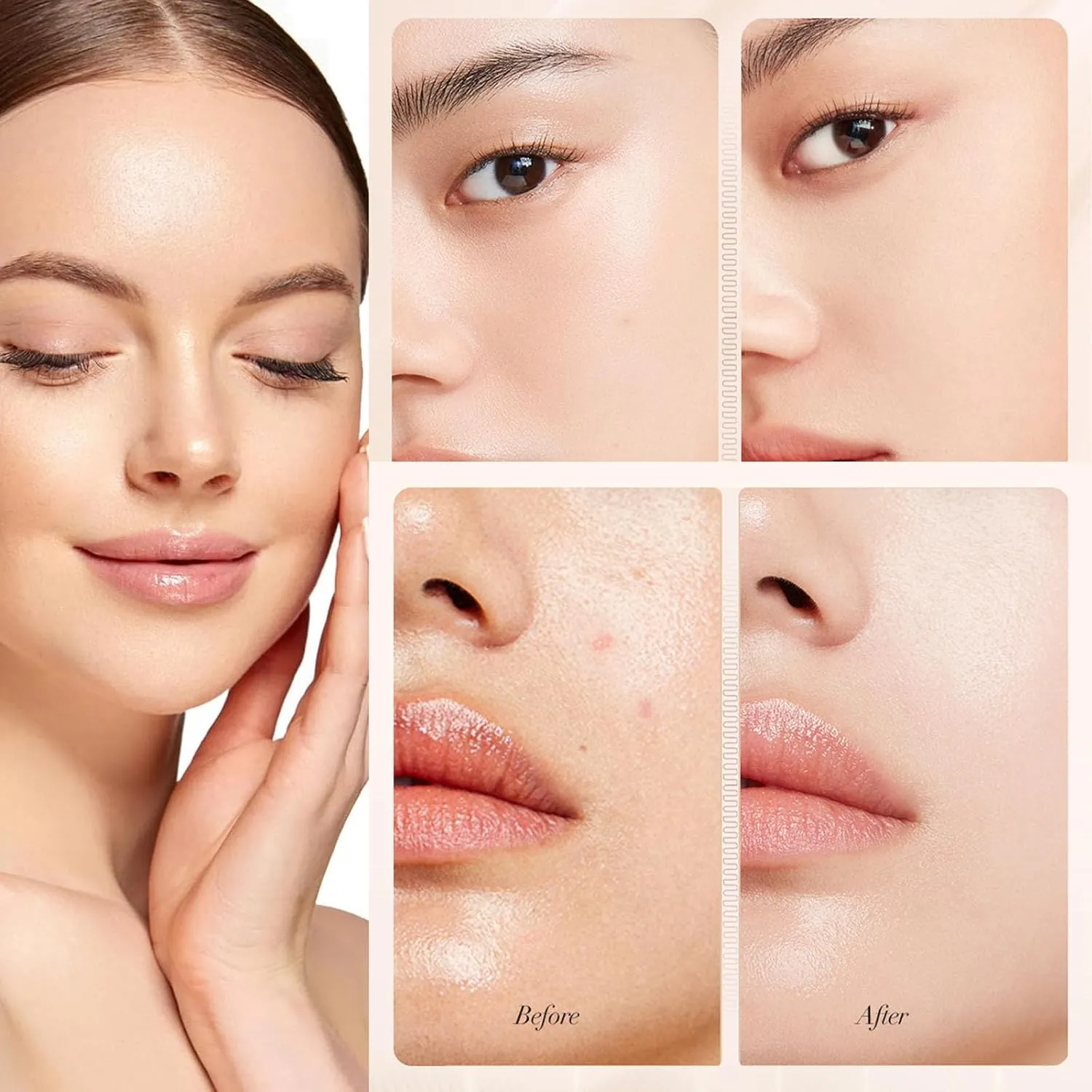 Liquid Foundation, Moisturizing Light Foundation, Matte Long-Lasting Cushion Concealer, Gauze Beauty LiquidFoundation (Matte 01 White)
