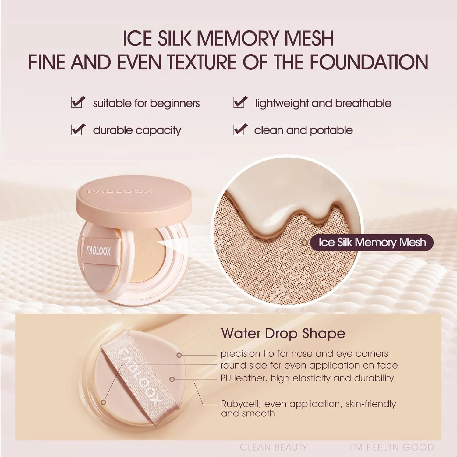 Long-Lasting Cushion Foundation, Natural Cover Foundation Makeup, Breathable and Lightweight Makeup Cushion Foundation, for Light Medium Skin, Yellow Undertone, 0.45 Fl Oz x 2