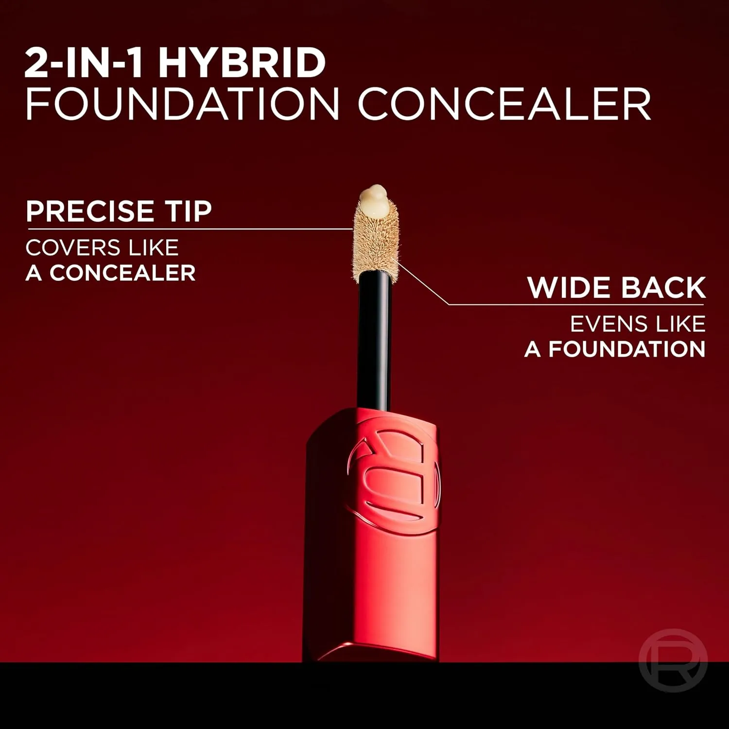 L'Oreal Paris Infallible Skin Ink 2-in-1 Foundation Concealer Hybrid Face Makeup, up to 48HR Transfer-Resistant with Buildable Light to Full Coverage, 180 Cool
