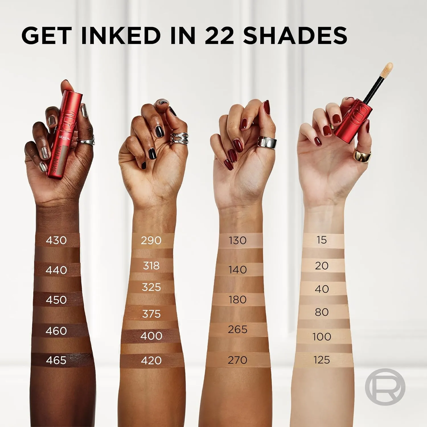 L'Oreal Paris Infallible Skin Ink 2-in-1 Foundation Concealer Hybrid Face Makeup, up to 48HR Transfer-Resistant with Buildable Light to Full Coverage, 180 Cool