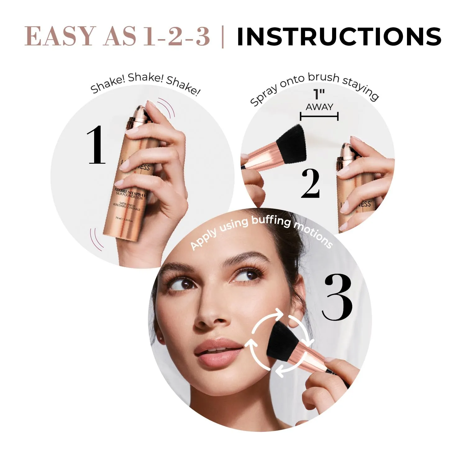 LUMINESS Airbrush Flawless 4-PC Makeup Kit - Includes Eyeshadow Palette, Airbrush Foundation, Primer & Makeup Brushes - Long-Lasting, Silky, Easy to Blend Make Up Set, Travel Size (02 - Fair)