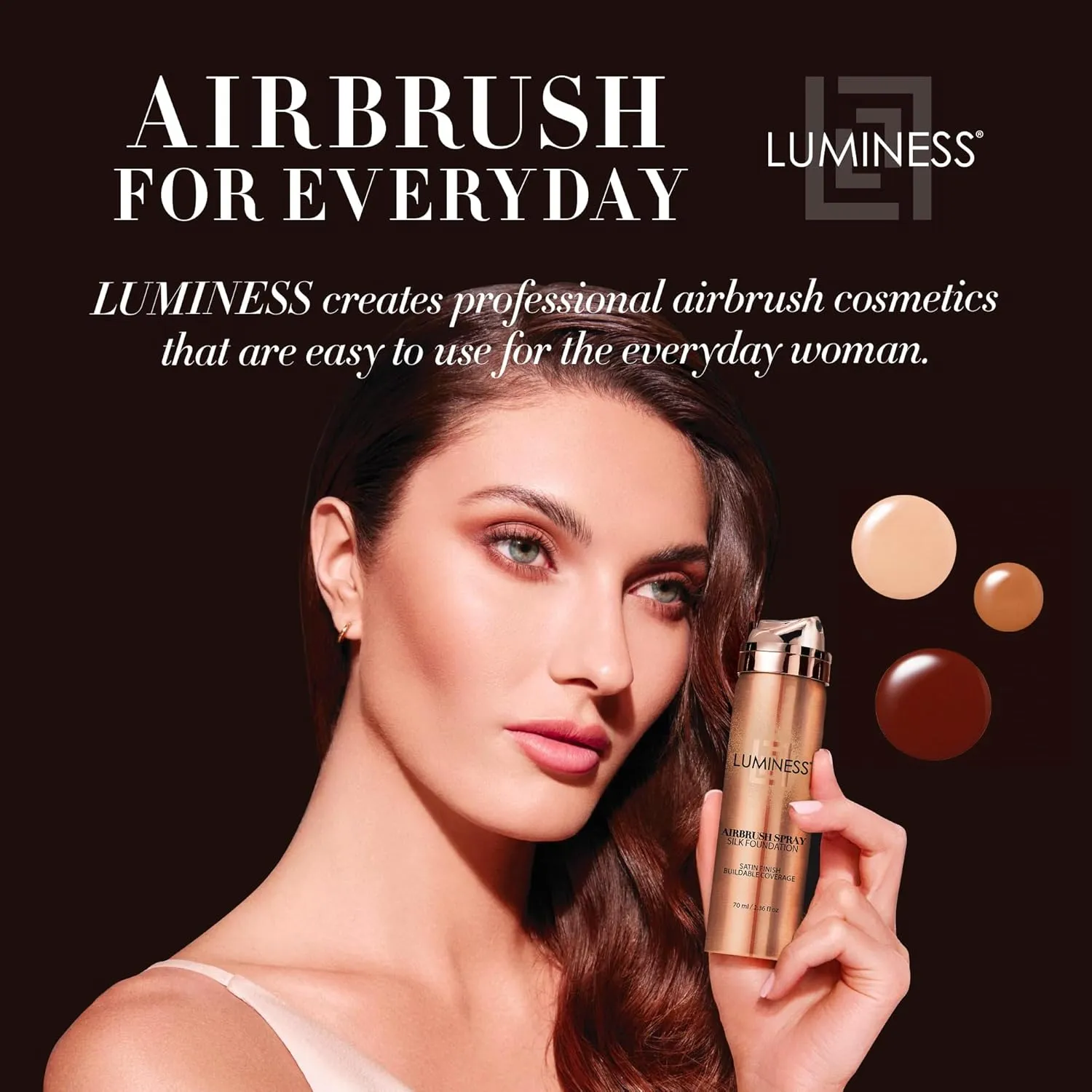LUMINESS Airbrush Spray Silk Foundation Starter Kit - Fair Light - Foundation, Primer & Dual-Sided Angled Buffing Brush - Medium, Buildable Coverage, Anti-Aging Formula Hydrates & Moisturizes