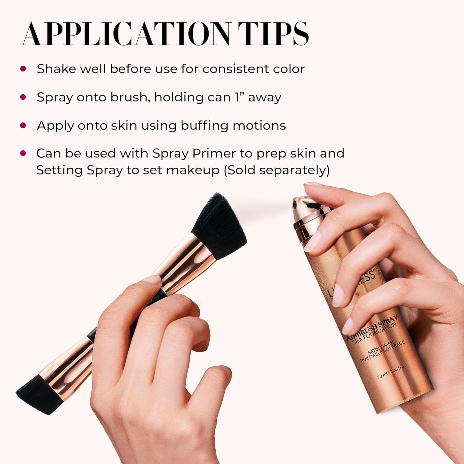 LUMINESS Silk Airbrush Spray Foundation - Full Coverage Foundation - Formula Hydrates & Moisturizes with Hyaluronic Acid, Aloe Vera & Hydrolyzed Silk (Shade - Light Deep)