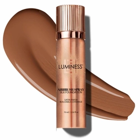 LUMINESS Silk Airbrush Spray Foundation - Full Coverage Foundation - Formula Hydrates & Moisturizes with Hyaluronic Acid, Aloe Vera & Hydrolyzed Silk (Shade - Light Deep)