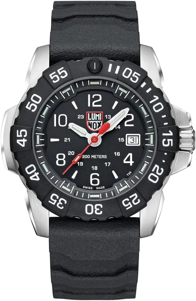 Luminox - Navy Seal RSC XS.3251.CB - Mens Watch 45mm - Military Dive Watch in Black/Silver Date Function - 200m Water Resistant - Sapphire Glass - Mens Watches - Made in Switzerland