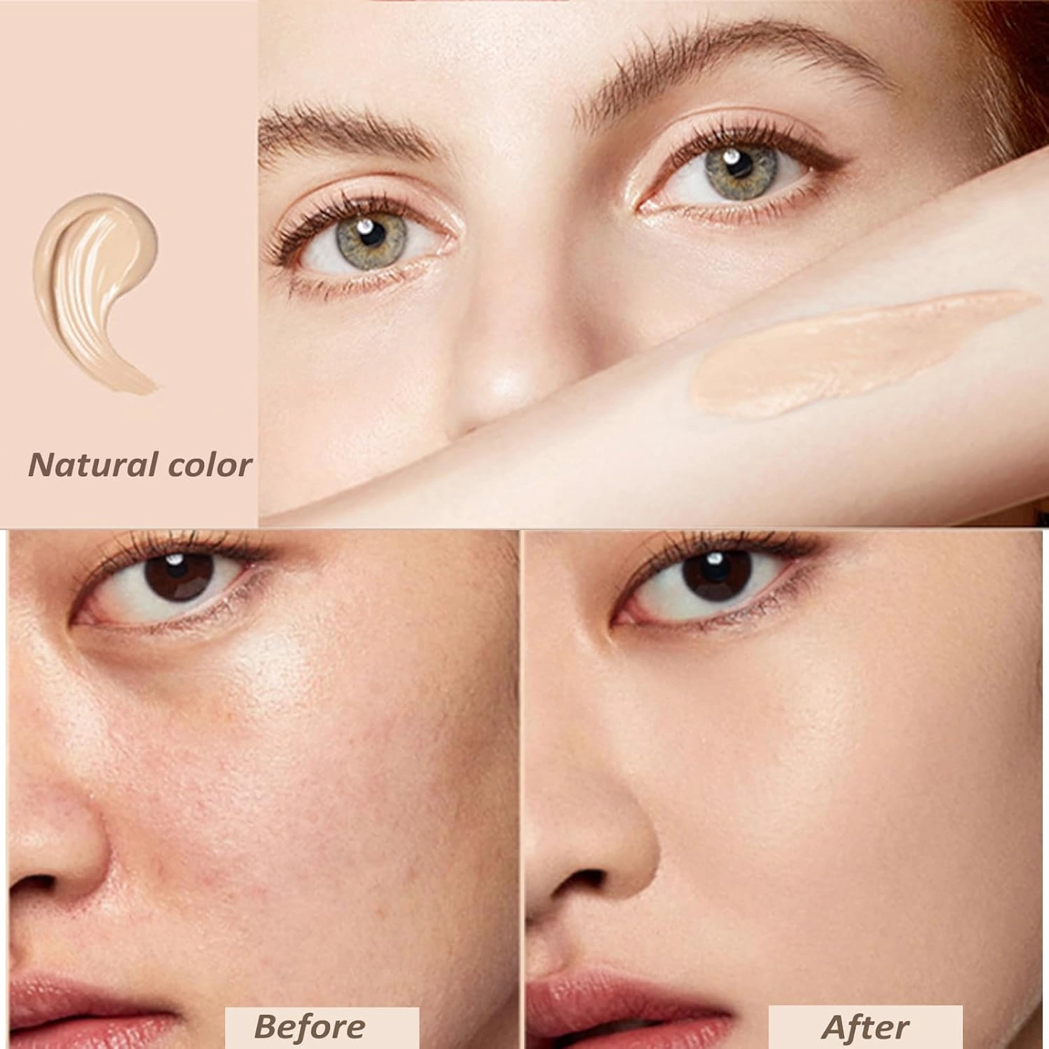 Lunora Color Adapting Foundation, Lunora Foundation 4 In 1 - Color Changing, Hydrating Full Coverage, Long-Lasting & Waterproof (1-pcs nature, 1)