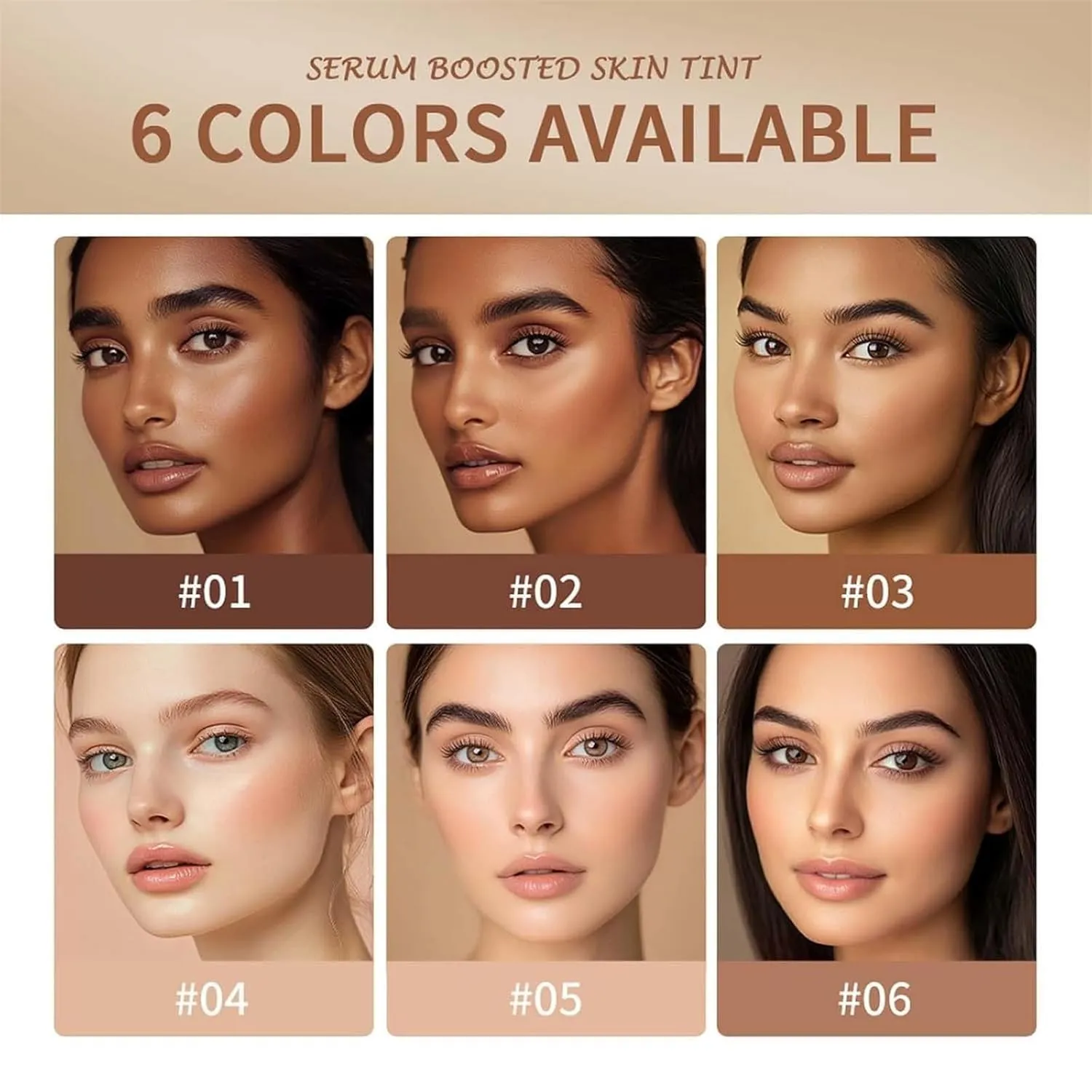 Lushaco Skin Tint, Skin Tint Foundation, Serum Boosted Skin Tint Balm, Serum Boosted Balm, Natural Finish Makeup, Solid Moisturizing and Natural Finish Makeup (#03)