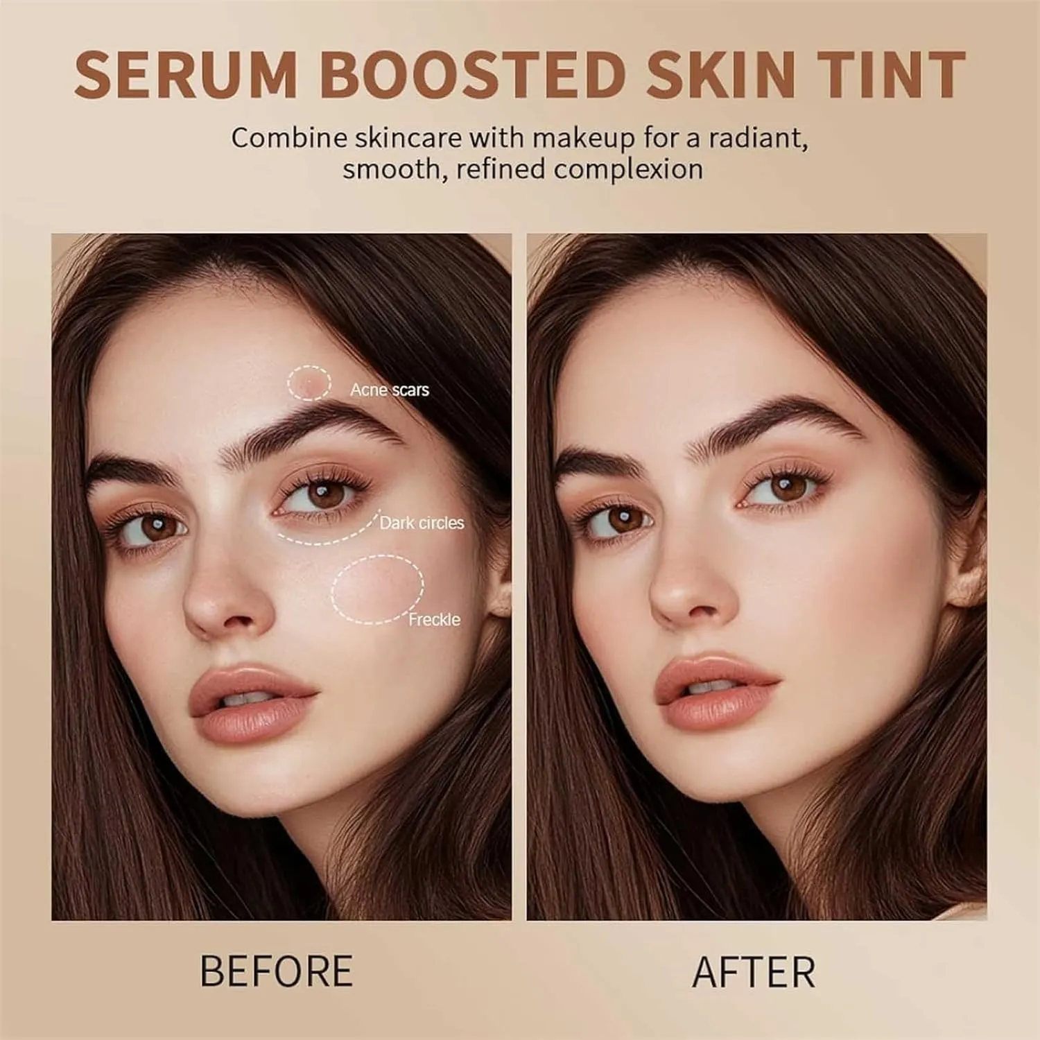 Lushaco Skin Tint, Skin Tint Foundation, Serum Boosted Skin Tint Balm, Serum Boosted Balm, Natural Finish Makeup, Solid Moisturizing and Natural Finish Makeup (#03)
