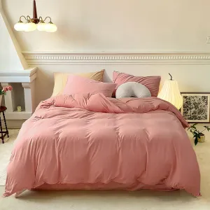 Luxlovery Blush Pink Comforter Set King Dusty Pink Bedding Comforter Sets Women Girls Blush Bedding Set Solid Color Breathable Bedding Comforter Set with 2 Pillowcases