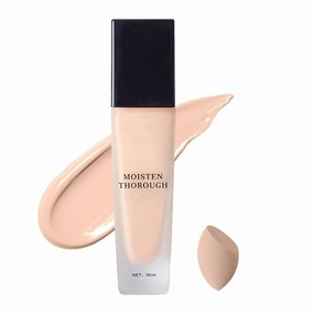 Luxury Liquid Foundation For Women, Full Coverage, Covers Blemishes And Fine Lines, Moisturizing Ingredients, Waterproof And Fresh And Shiny For A Long Time