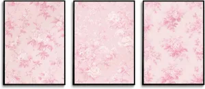 LYPHNX Pink Chinoiserie Flower Poster Wall Art light Pink Love Shack Fancy Canvas Decor Paintings Set of 3 Blush Pink Painting Pictures Home Decor for bedroom Living room Bathroom 16"x24" Unframed